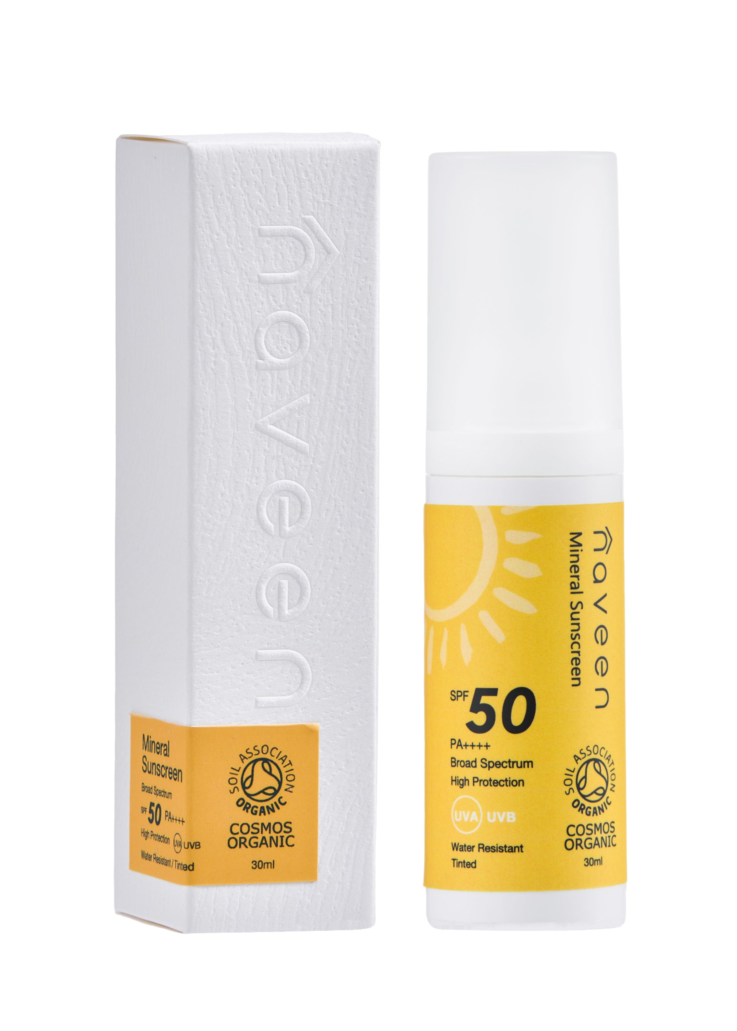 Naveen - Mineral sunscreen broad spectrum SPF50 TINTED (Luomusertifioitu & Vegaaninen)
